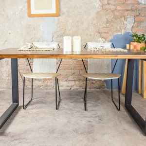 MESA DE COMEDOR CON BASE EN HIERRO CH5