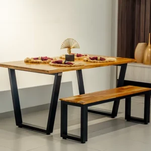 MESA DE COMEDOR CON BASE EN HIERRO CH1