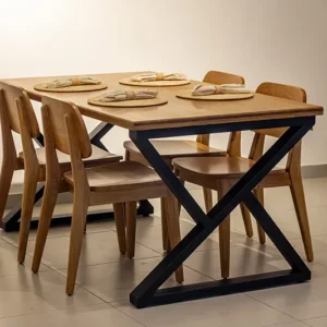 MESA DE COMEDOR CON BASE EN HIERRO CH3